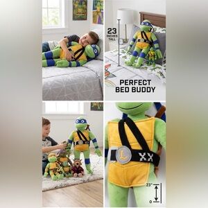 Leonardo Plush Turtle Kids Toy - Green and Blue Ninja Turtle Stuffed 23 inch